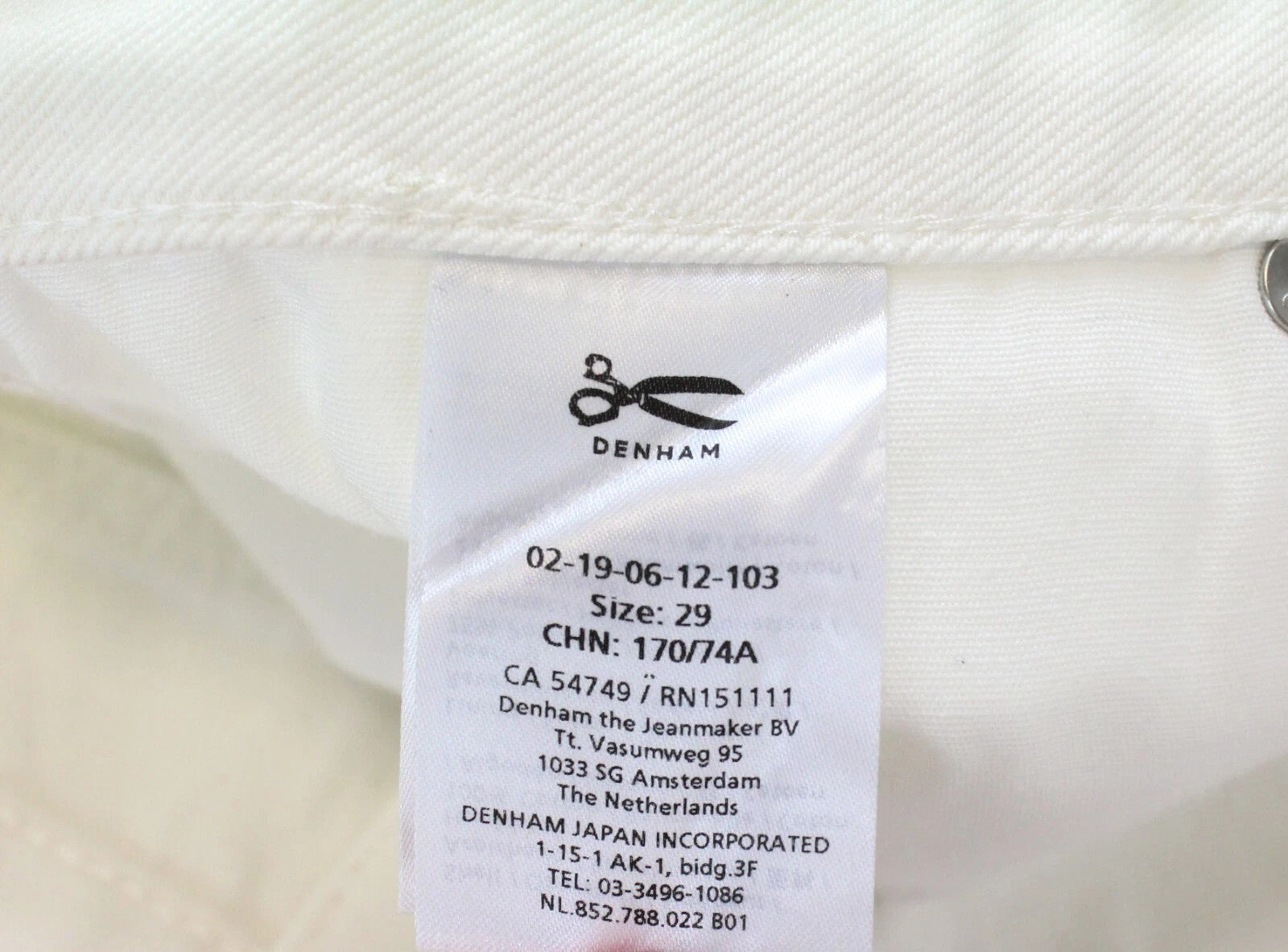 DENHAM Melrose Women's Denim Shorts W29 Off-White Button Front Cotton Summer