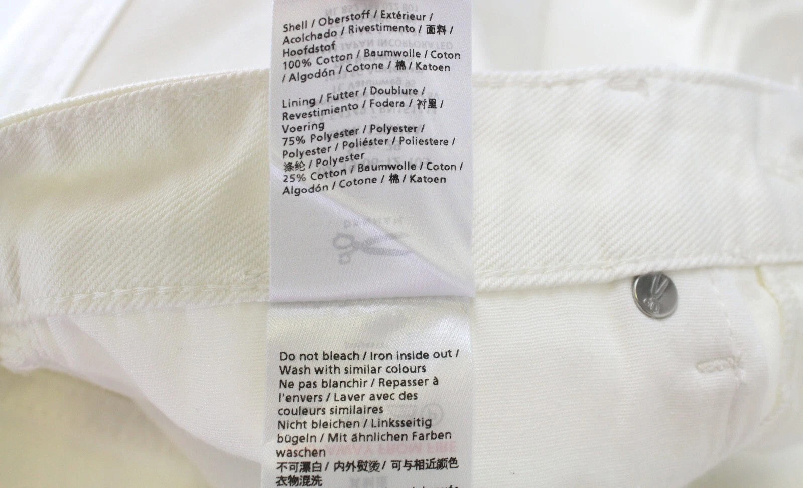 DENHAM Melrose Women's Denim Shorts W29 Off-White Button Front Cotton Summer