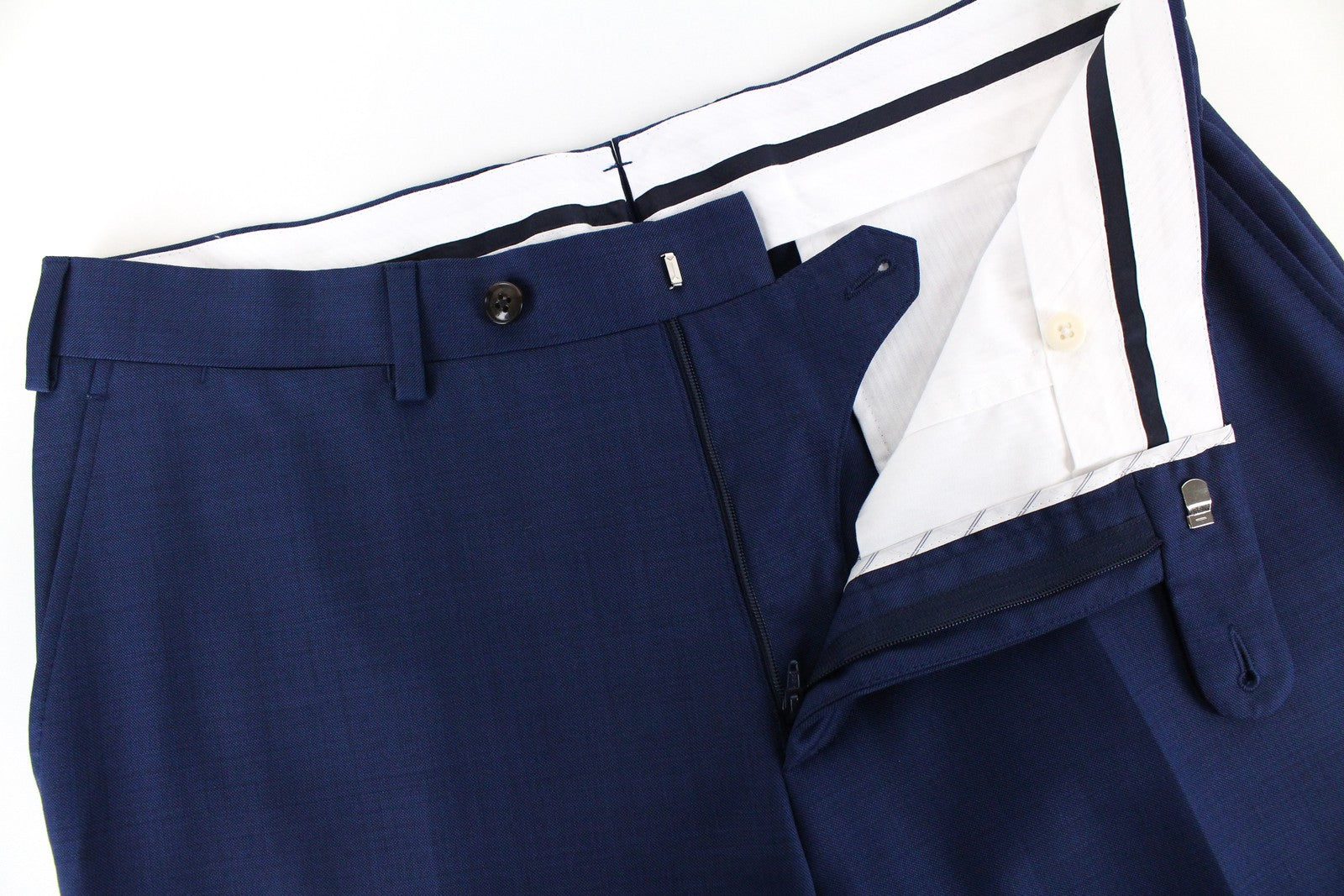 SUITSUPPLY Lazio Men's Suit UK40L Blue Pure Wool 2-Piece Classic Twill Lined