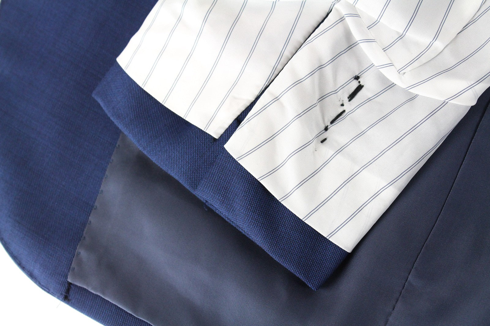 SUITSUPPLY Lazio Men's Suit UK40L Blue Pure Wool 2-Piece Classic Twill Lined