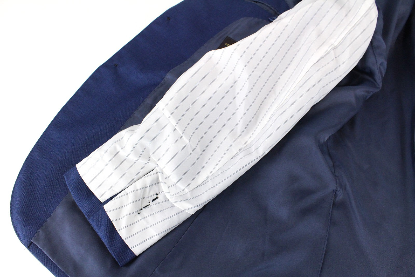 SUITSUPPLY Lazio Men's Suit UK40L Blue Pure Wool 2-Piece Classic Twill Lined