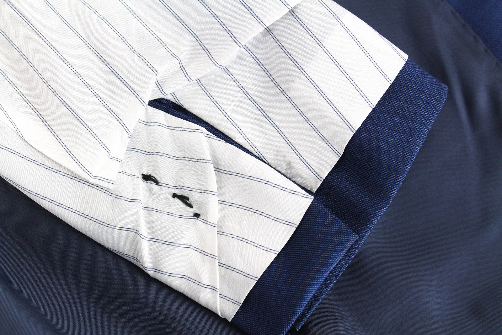 SUITSUPPLY Lazio Men's Suit UK40L Blue Pure Wool 2-Piece Classic Twill Lined