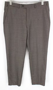 SUITSUPPLY Brescia Men's Brown Trousers UK38S Pure Wool Straight Fit Melange