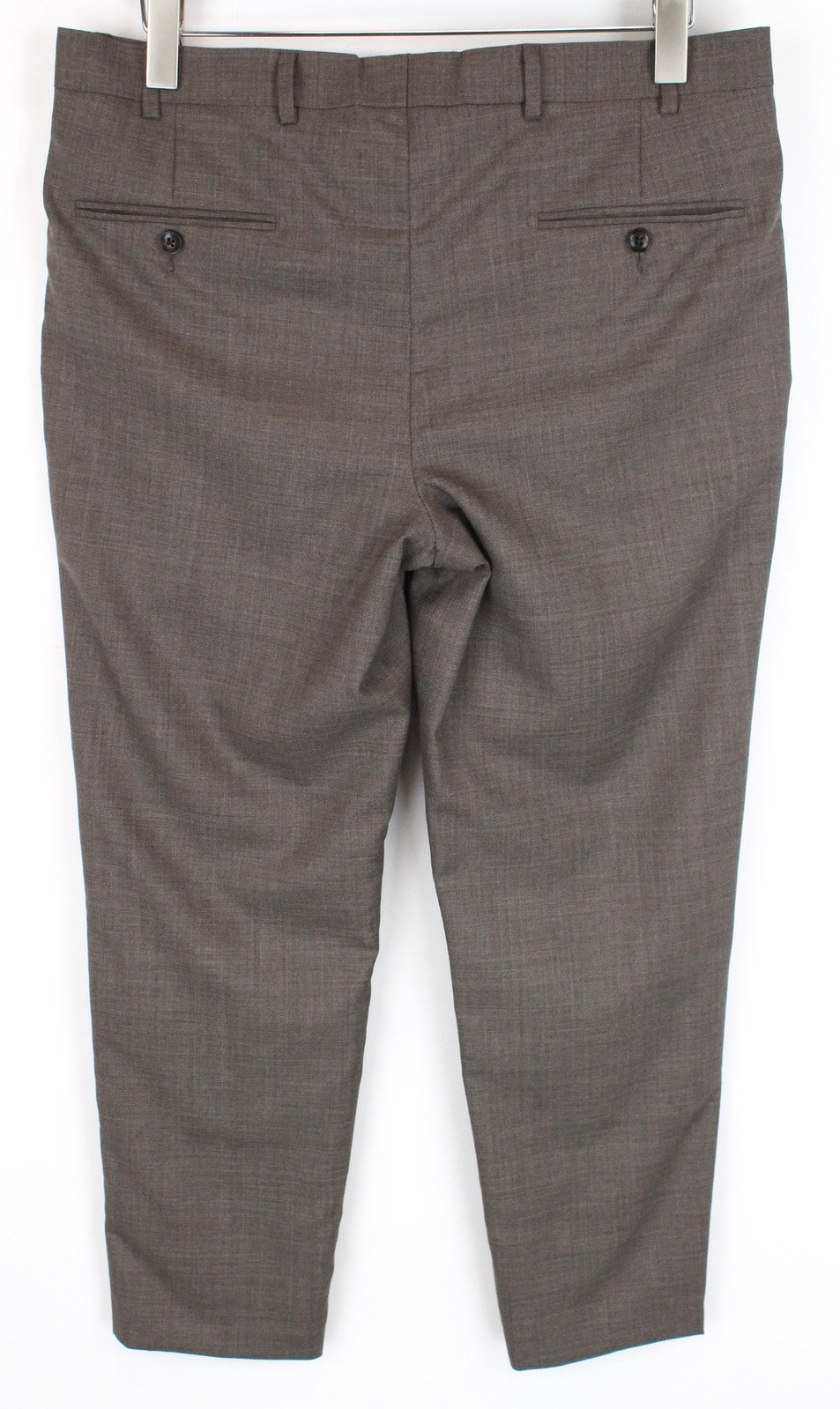 SUITSUPPLY Brescia Men's Brown Trousers UK38S Pure Wool Straight Fit Melange