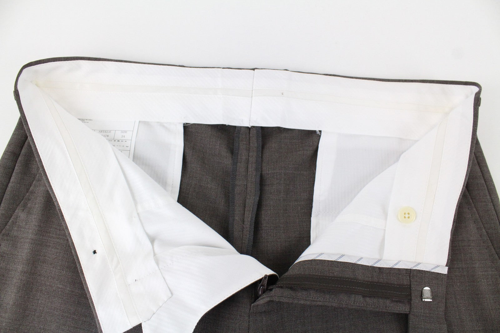 SUITSUPPLY Brescia Men's Brown Trousers UK38S Pure Wool Straight Fit Melange