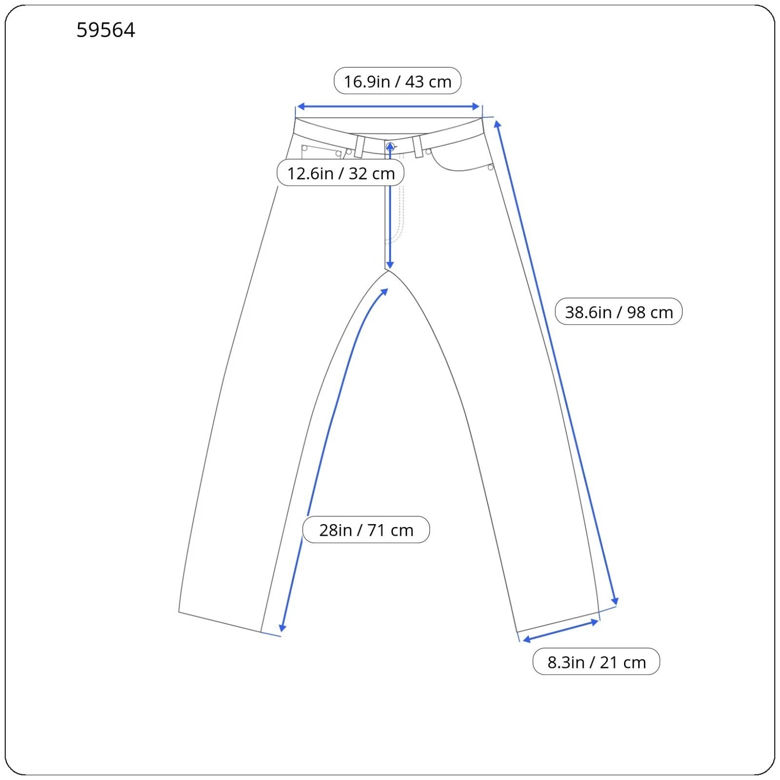 DENHAM Bonnie Women's Wide Leg Pants W28/L28 Blue Cotton Linen Paint Stained