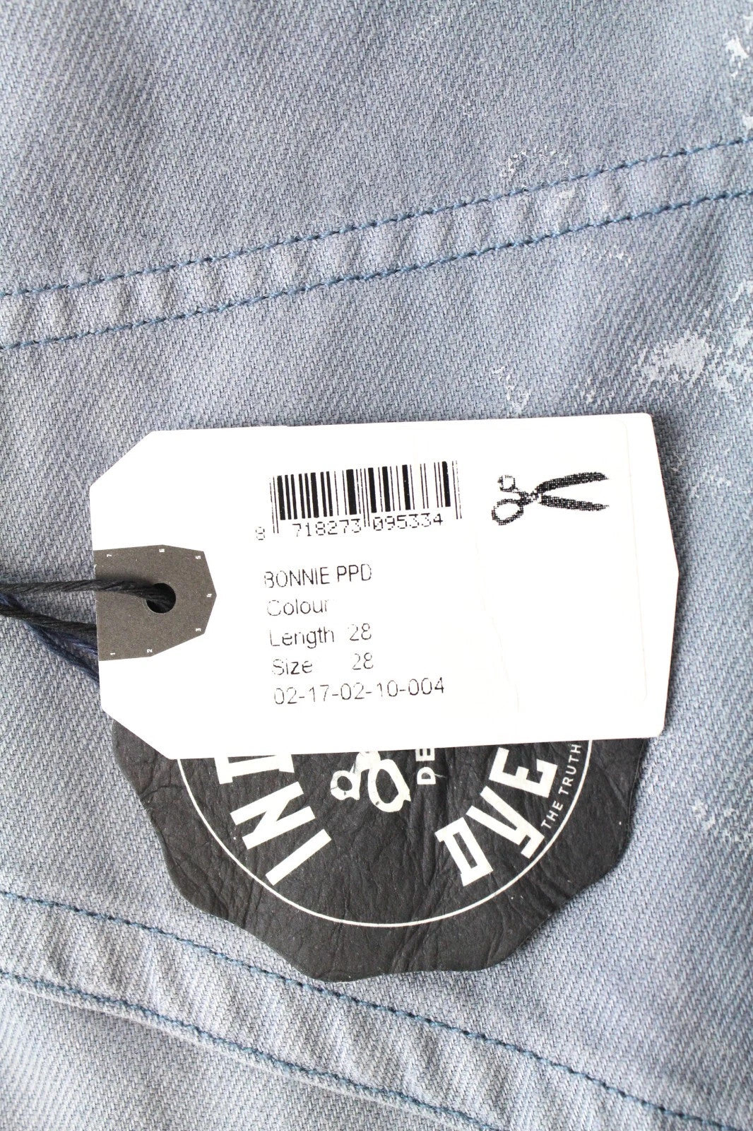 DENHAM Bonnie Women's Wide Leg Pants W28/L28 Blue Cotton Linen Paint Stained