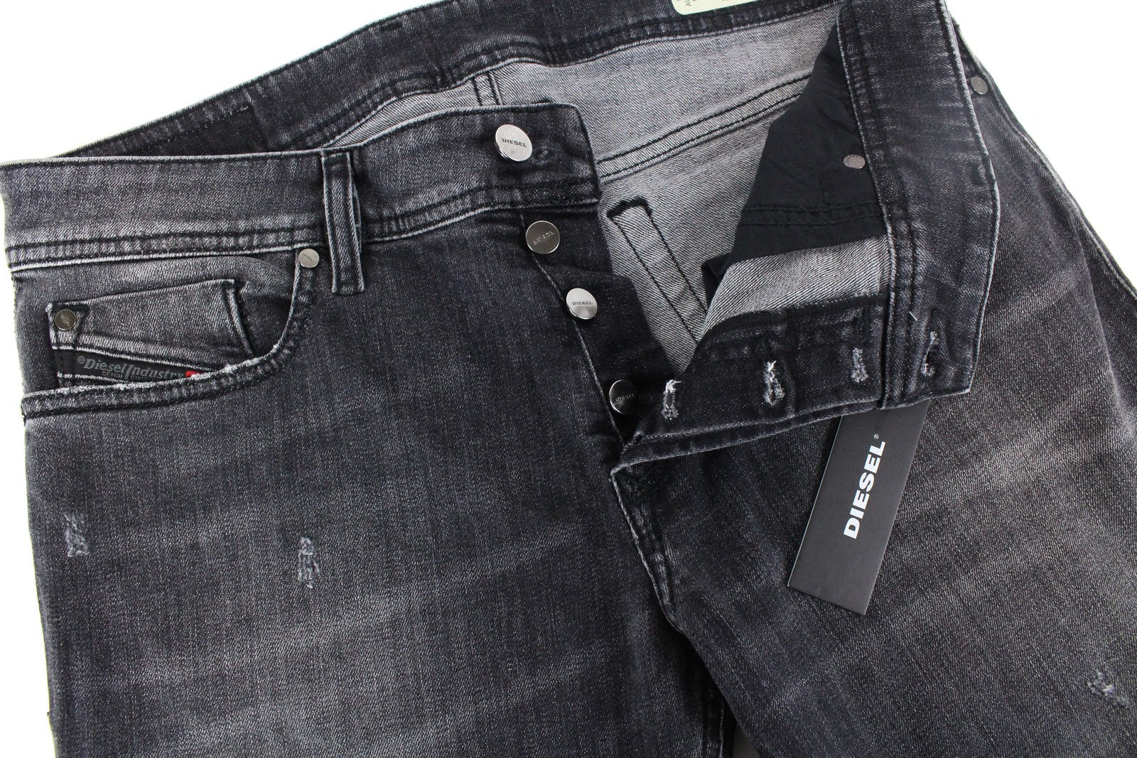 DIESEL Troxer R4NQ8 Men's Jeans W31/L30 Slim Fit Washed Grey Cotton Stretch