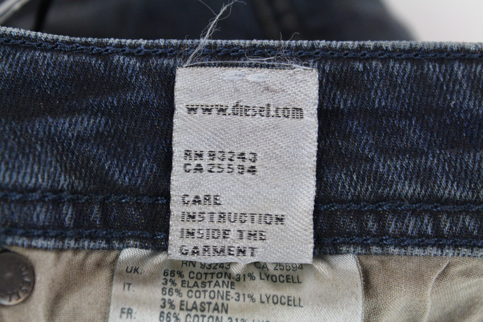 DIESEL Krayver R48XU Men's Jeans W28/L32 Slim Fit Carrot Blue Cotton Stretch