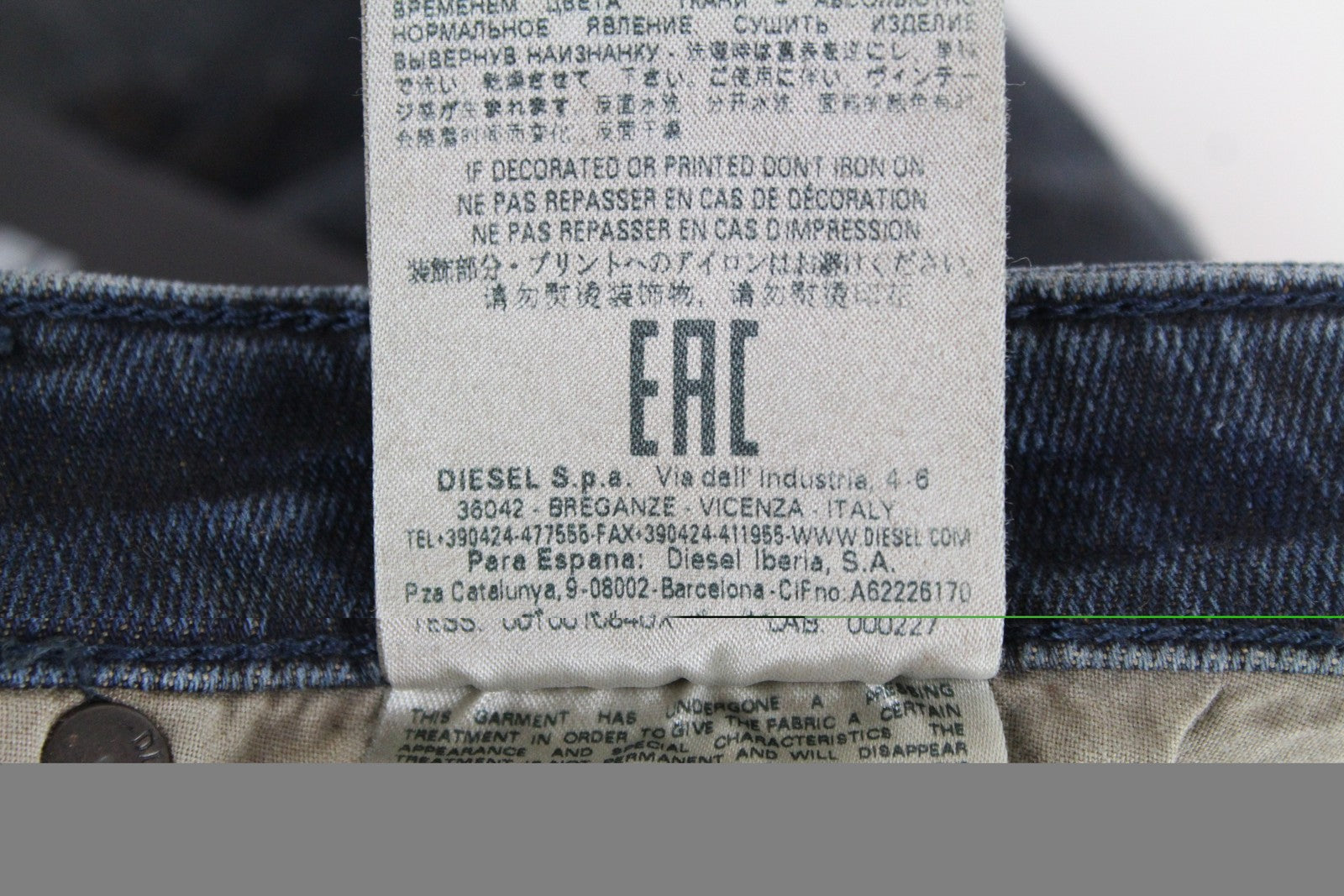 DIESEL Krayver R48XU Men's Jeans W28/L32 Slim Fit Carrot Blue Cotton Stretch