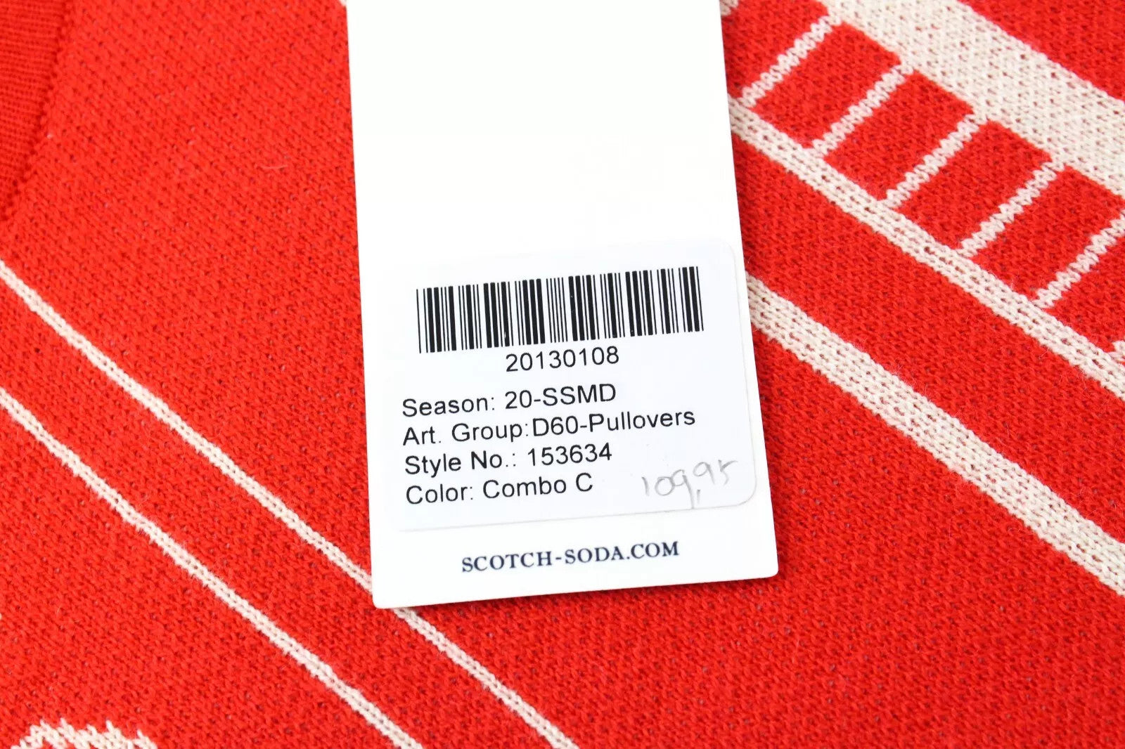 SCOTCH & SODA Ams Blauw Men's Sweater ~XL Red Cotton Patterned Knit Pullover