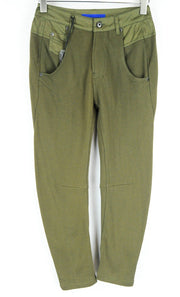 DIESEL Fayza-AA 0EALI Women's Olive Green Trousers 23 Boyfriend Jogger Style