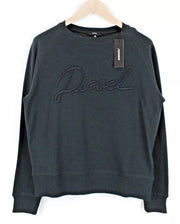 DIESEL F-Gertrude Women's Pullover Sweatshirt M Black Stretch Cotton Logo Top