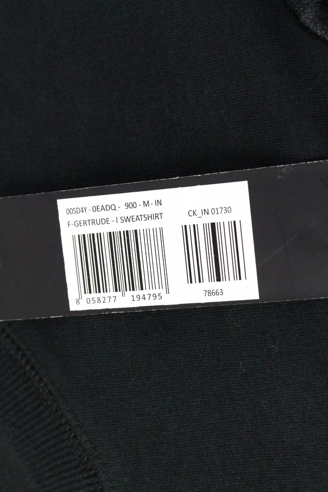 DIESEL F-Gertrude Women's Pullover Sweatshirt M Black Stretch Cotton Logo Top