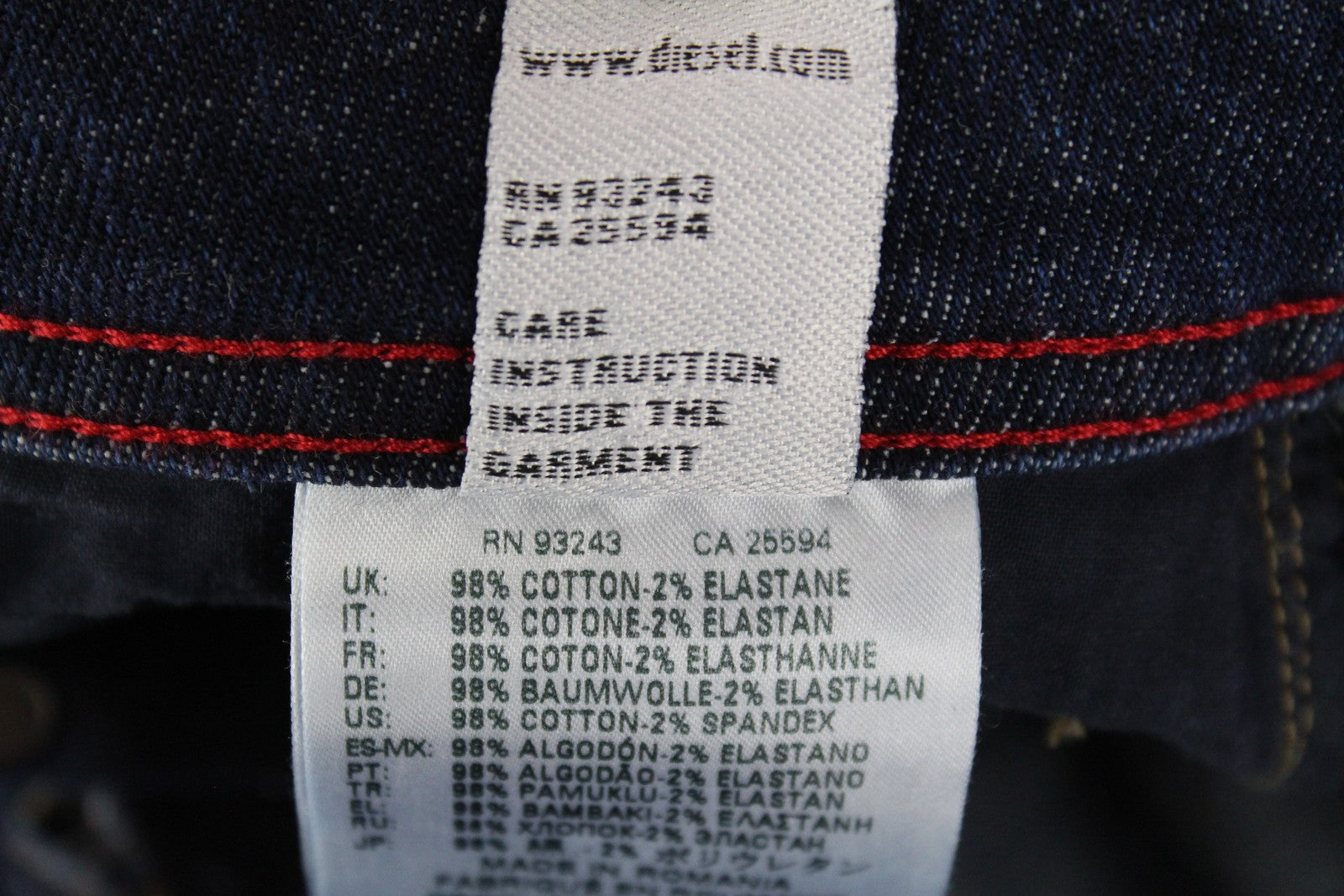 DIESEL Larkee-Beex 084QT vyriški džinsai W26/L30 siaurėjantys, mėlyni, plėšyti medvilniniai džinsai 