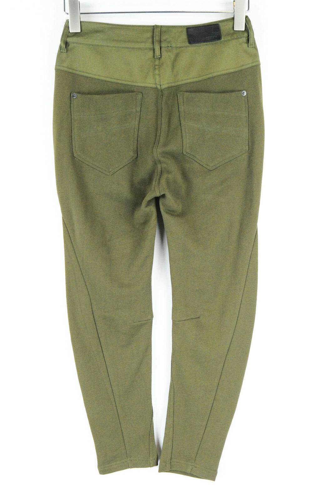 DIESEL Fayza-AA 0EALI Women's Olive Green Trousers 23 Jogger Boyfriend Fit Zip