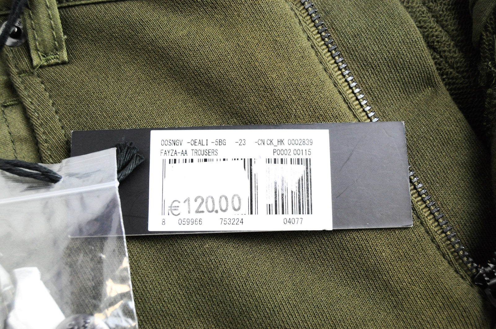 DIESEL Fayza-AA 0EALI Women's Olive Green Trousers 23 Jogger Boyfriend Fit Zip