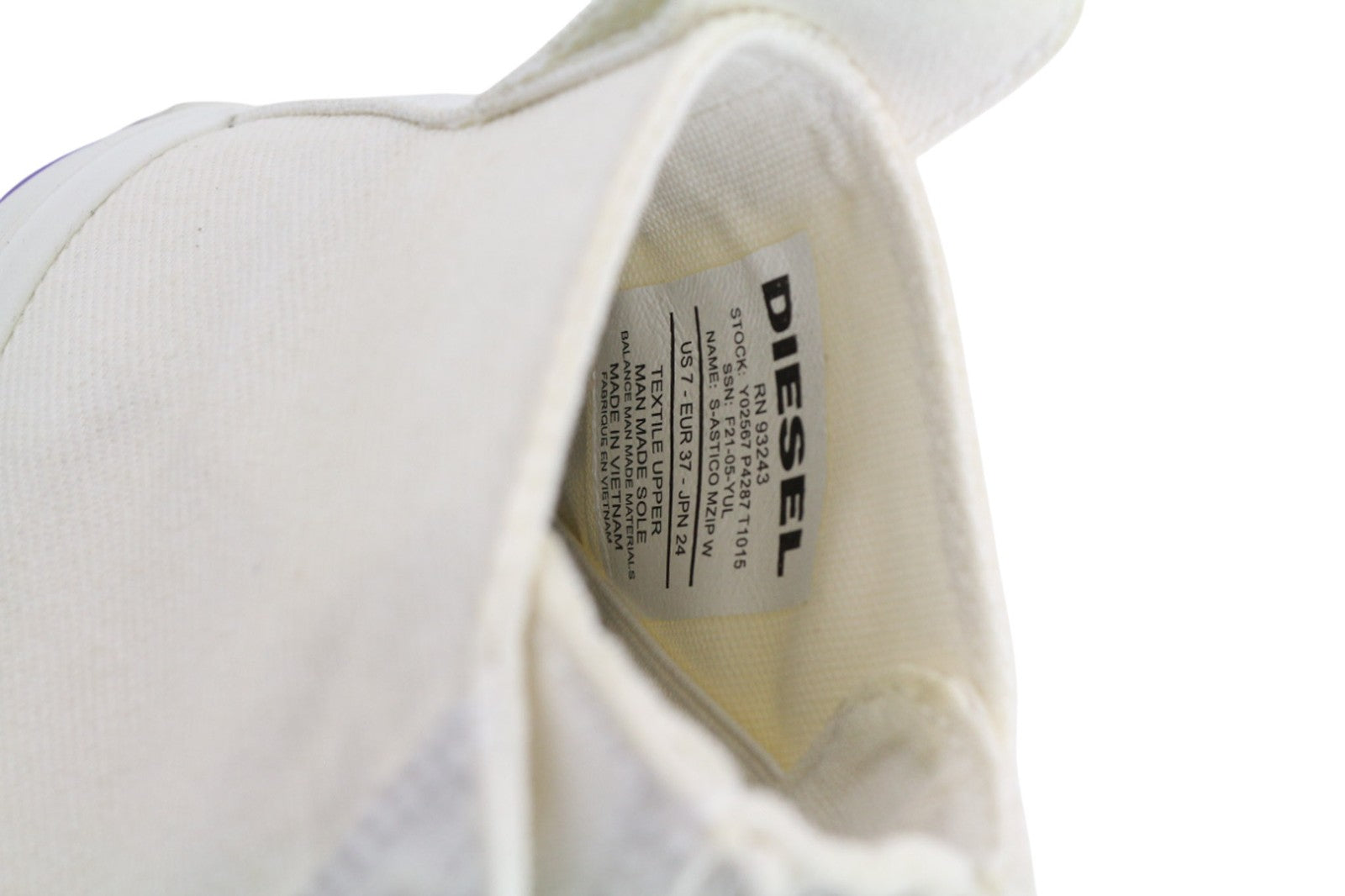 DIESEL S-Astico MZIP Womens Sneakers EU37 UK5 White High Top Lace Zip RRP€180