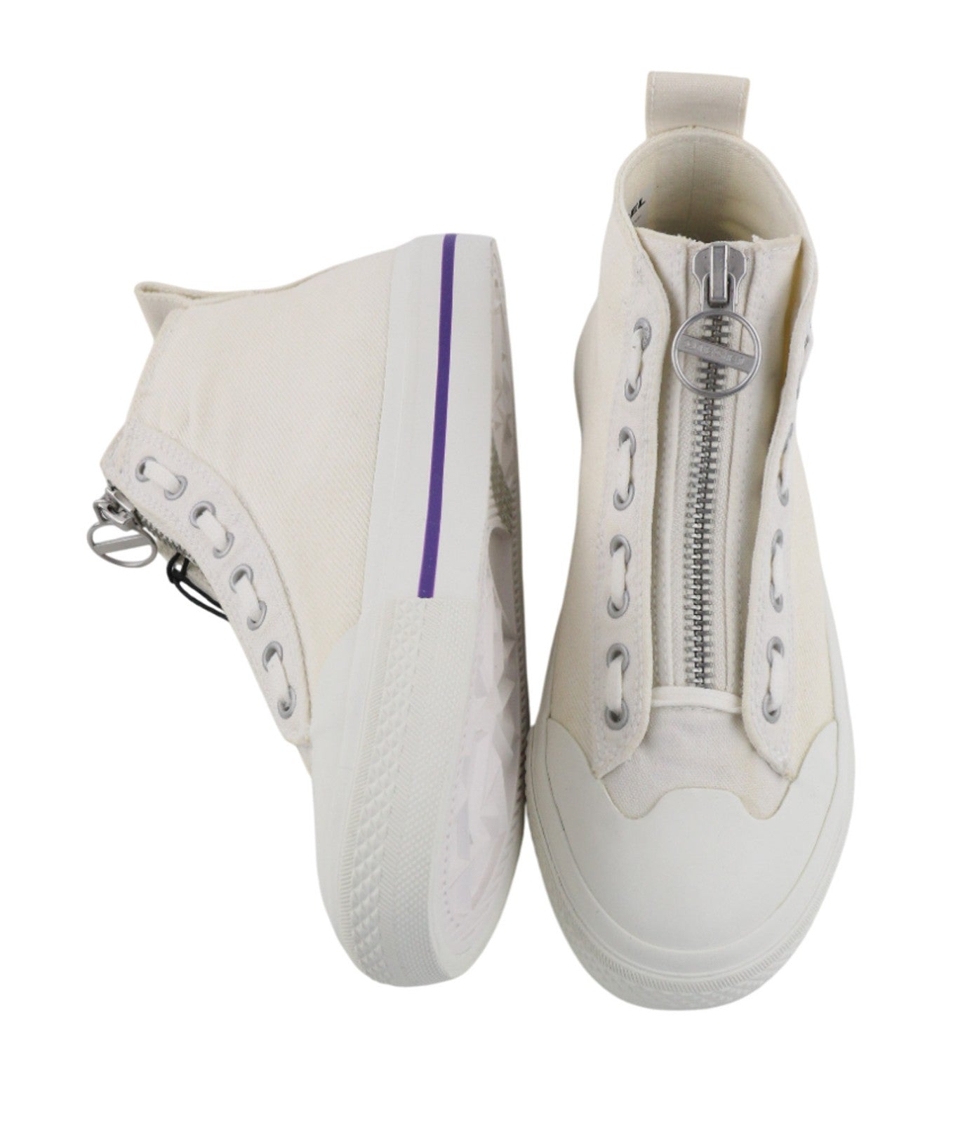 DIESEL S-Astico MZIP Womens Sneakers EU37 UK5 White High Top Lace Zip RRP€180