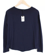 DENHAM Sierra Women's Long Sleeve T-Shirt XS Navy Round Neck Cotton Pullover