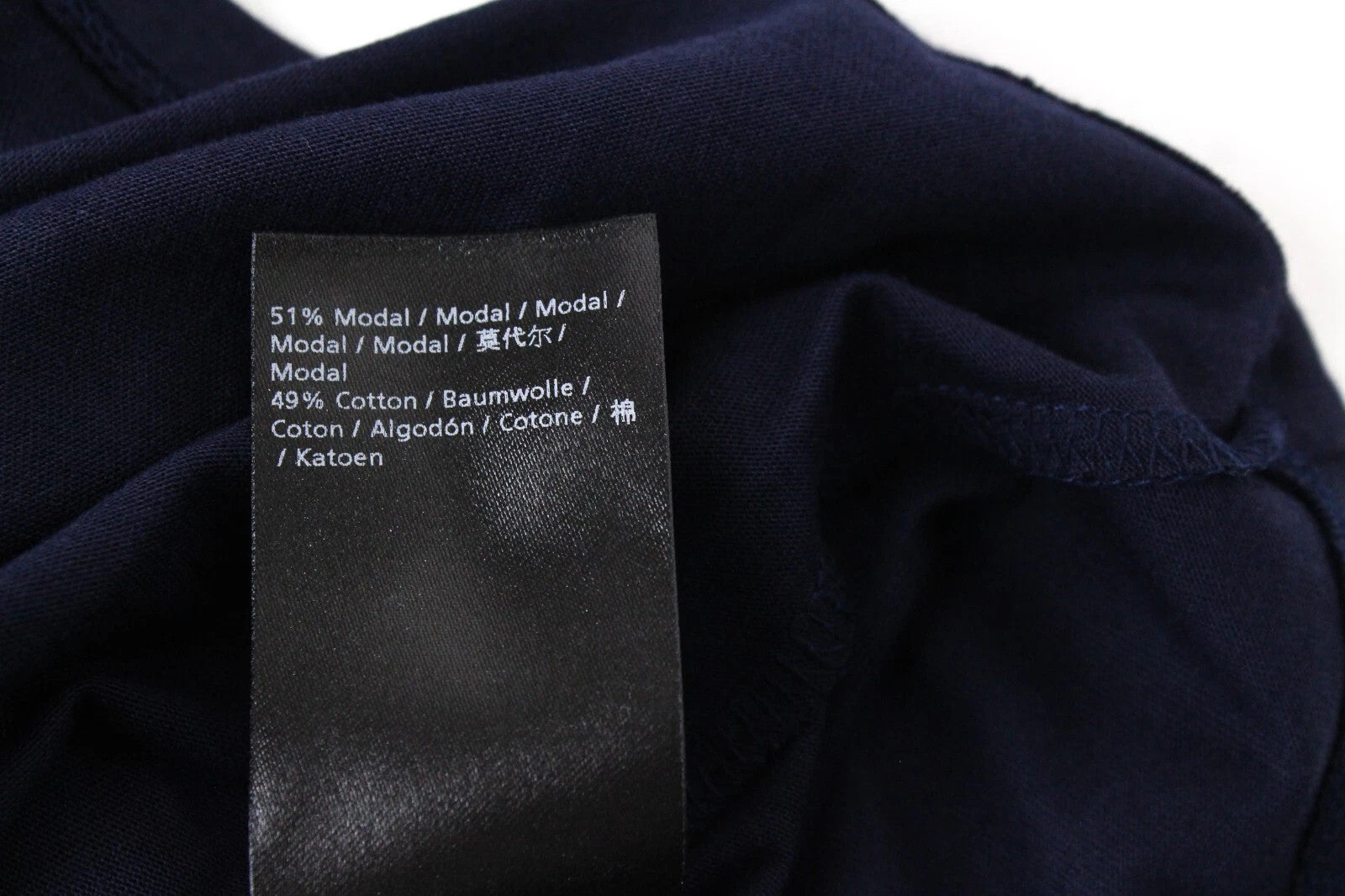 DENHAM Sierra Women's Long Sleeve T-Shirt XS Navy Round Neck Cotton Pullover