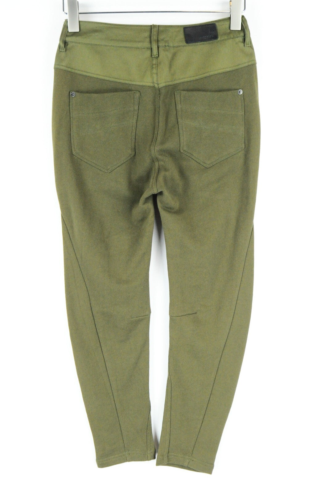 DIESEL Fayza-AA 0EALI Women's Olive Green Trousers 24 Boyfriend Fit Jogger Style