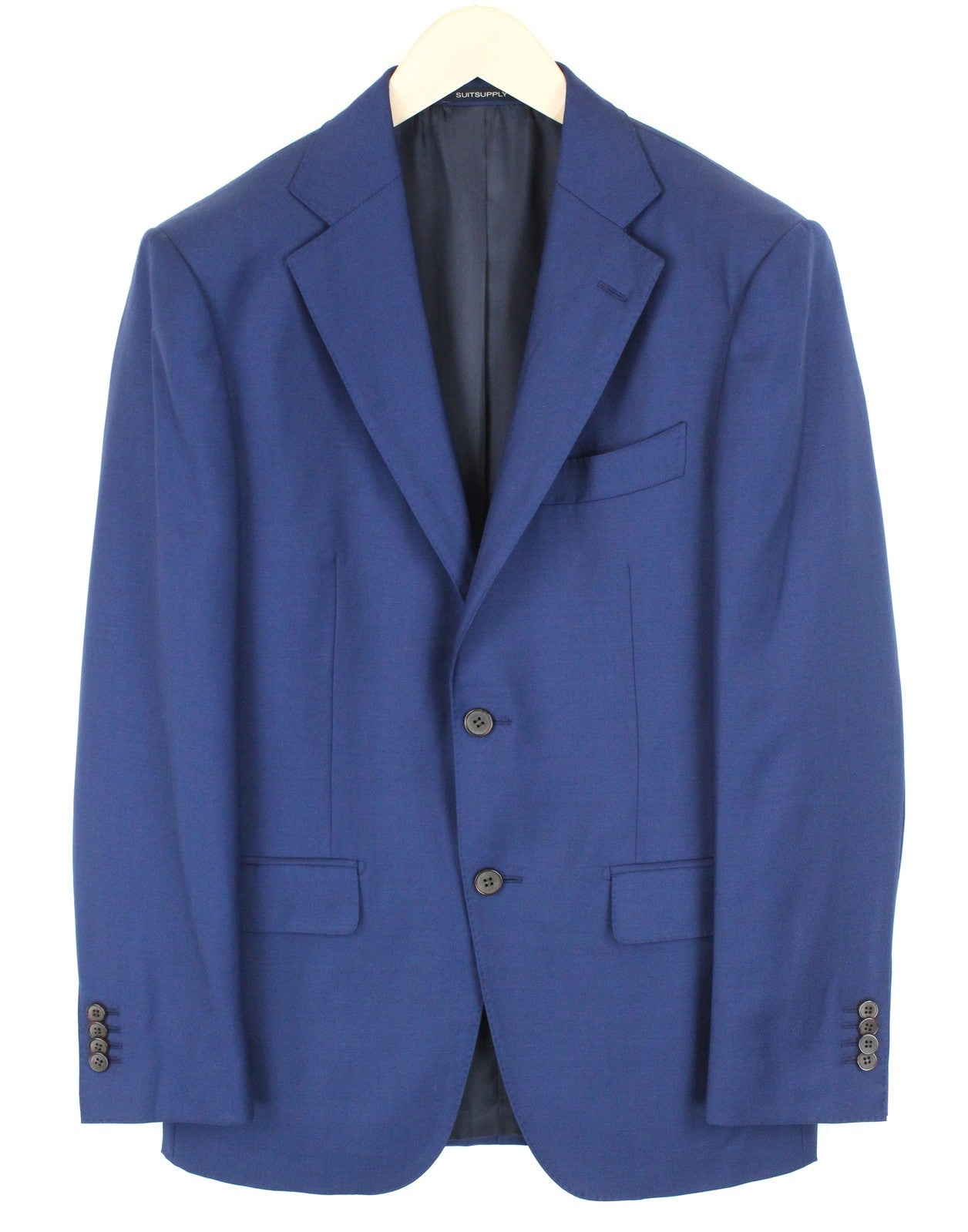 „SUITSUPPLY Napoli“ vyriškas švarkas „UK38R Super 110's“ vilnos mėlynos spalvos, vienaeilis