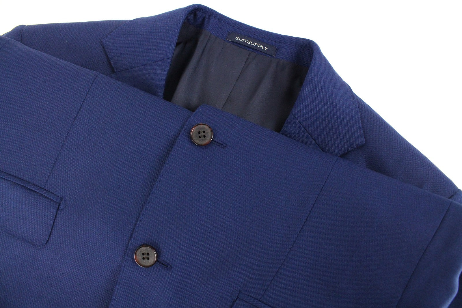 „SUITSUPPLY Napoli“ vyriškas švarkas „UK38R Super 110's“ vilnos mėlynos spalvos, vienaeilis