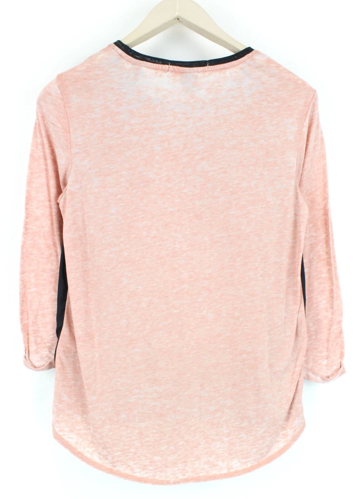 MAISON SCOTCH Women's Tee S Pink Disco Print Cotton Blend 3/4 Sleeve Top