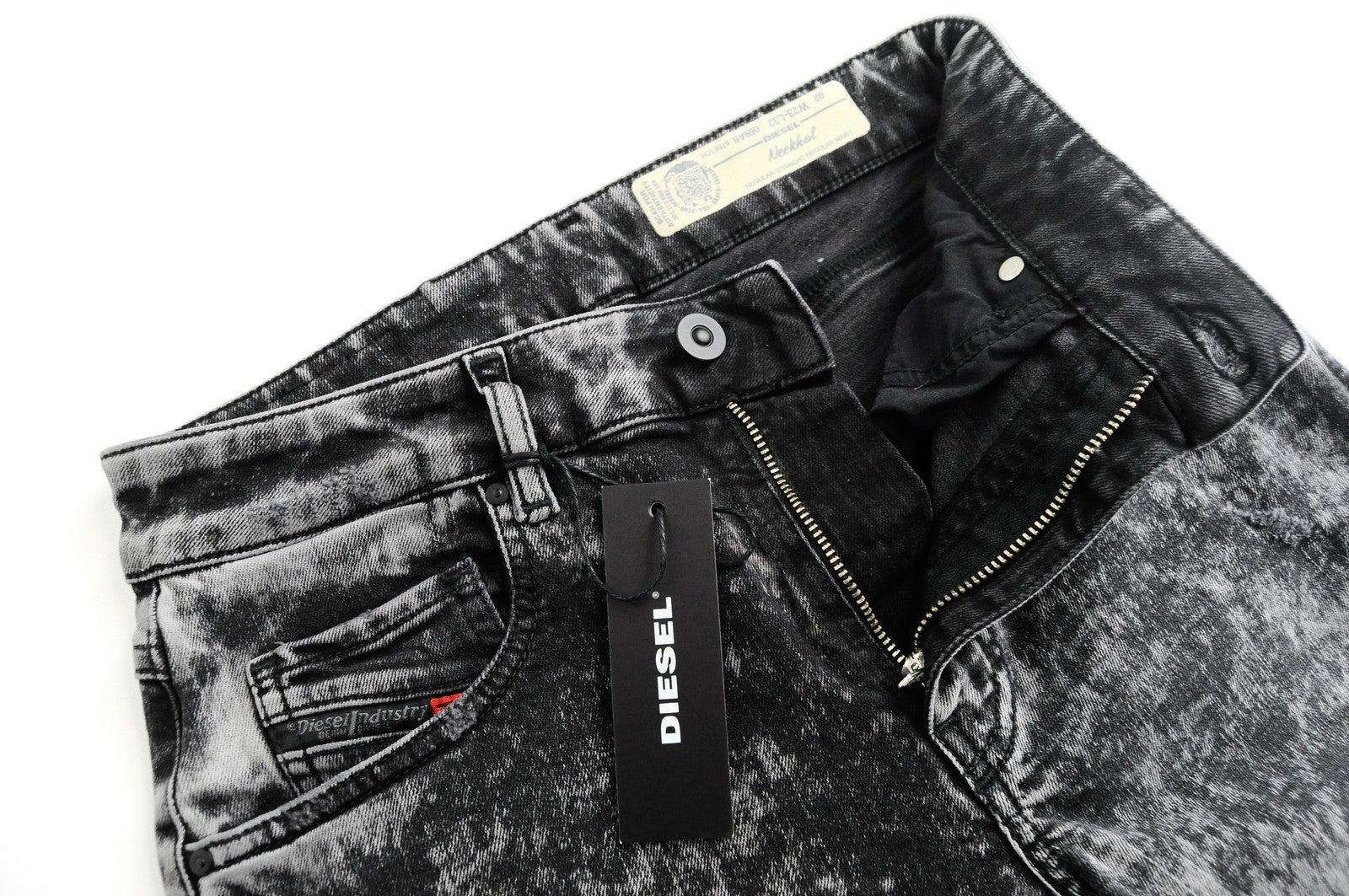 DIESEL Neekhol 069AB Women's Blue Jeans W23/L32 Stone Washed Ripped Straight Fit