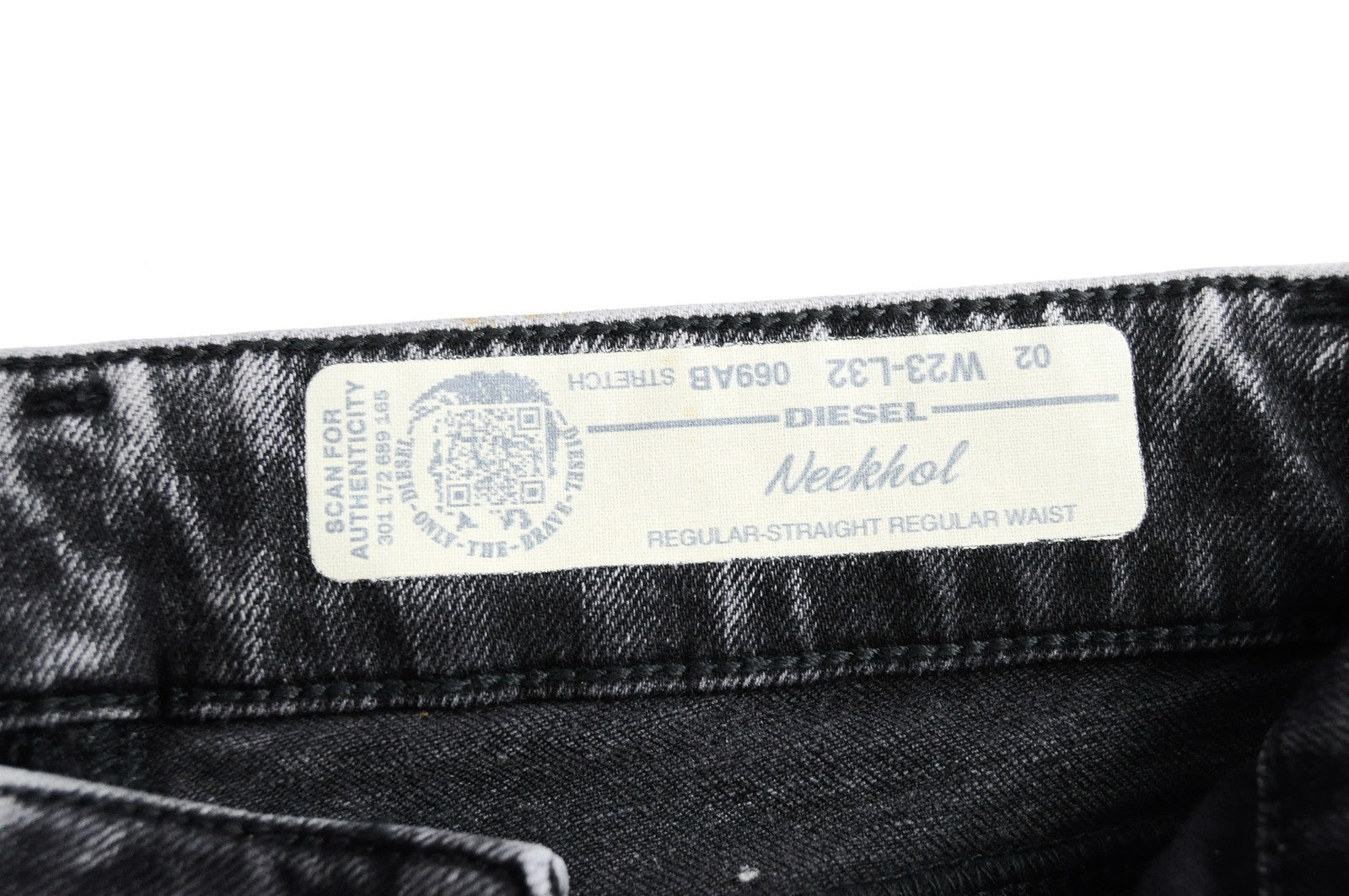 DIESEL Neekhol 069AB Women's Blue Jeans W23/L32 Stone Washed Ripped Straight Fit