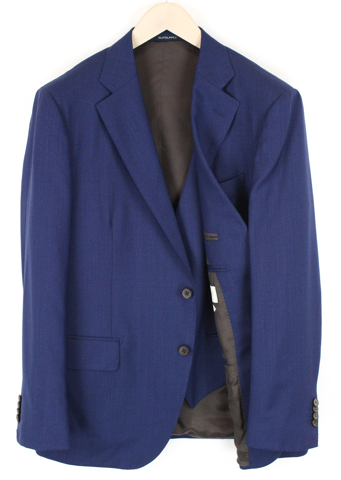 SUITSUPPLY Lazio Men's Suit UK44S Navy Blue Blazer Waistcoat Slim Fit Classic