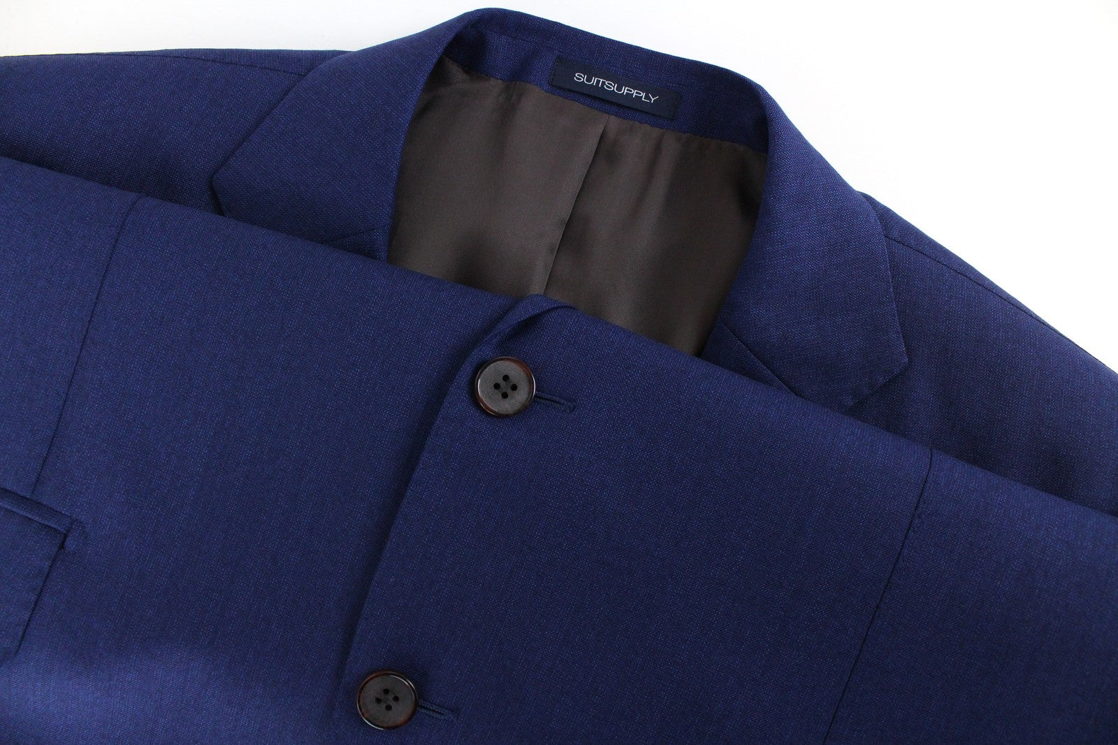 SUITSUPPLY Lazio Men's Suit UK44S Navy Blue Blazer Waistcoat Slim Fit Classic