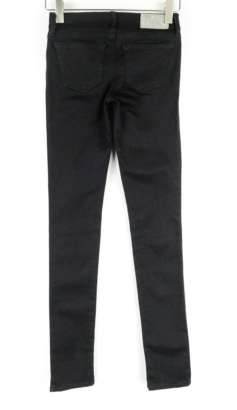 DIESEL Groupee 0R84A Women Black Jeans W23/L32 Low Waist Super Slim Skinny Fit