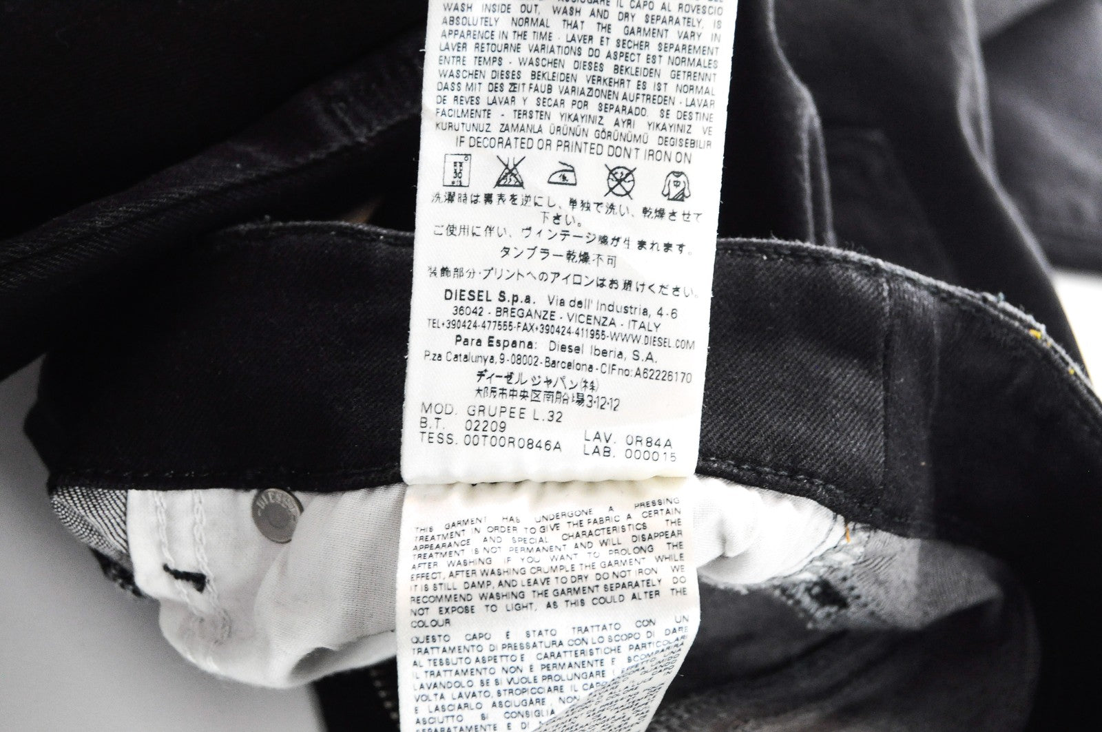 DIESEL Groupee 0R84A Women Black Jeans W23/L32 Low Waist Super Slim Skinny Fit