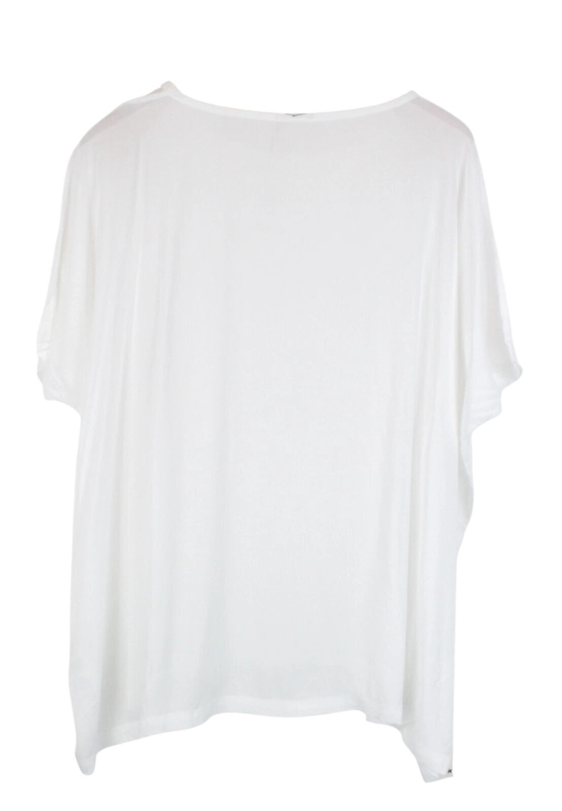DENHAM Scout Women's T-Shirt XS White See-Through Short Sleeve Round Neck Top
