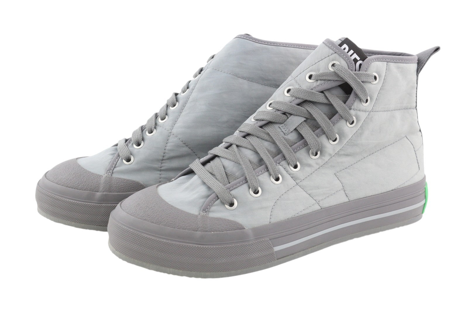DIESEL S-Muji MC Men Sneakers EU45 Grey High Top Lace Up Almond Toe Logo RRP€180