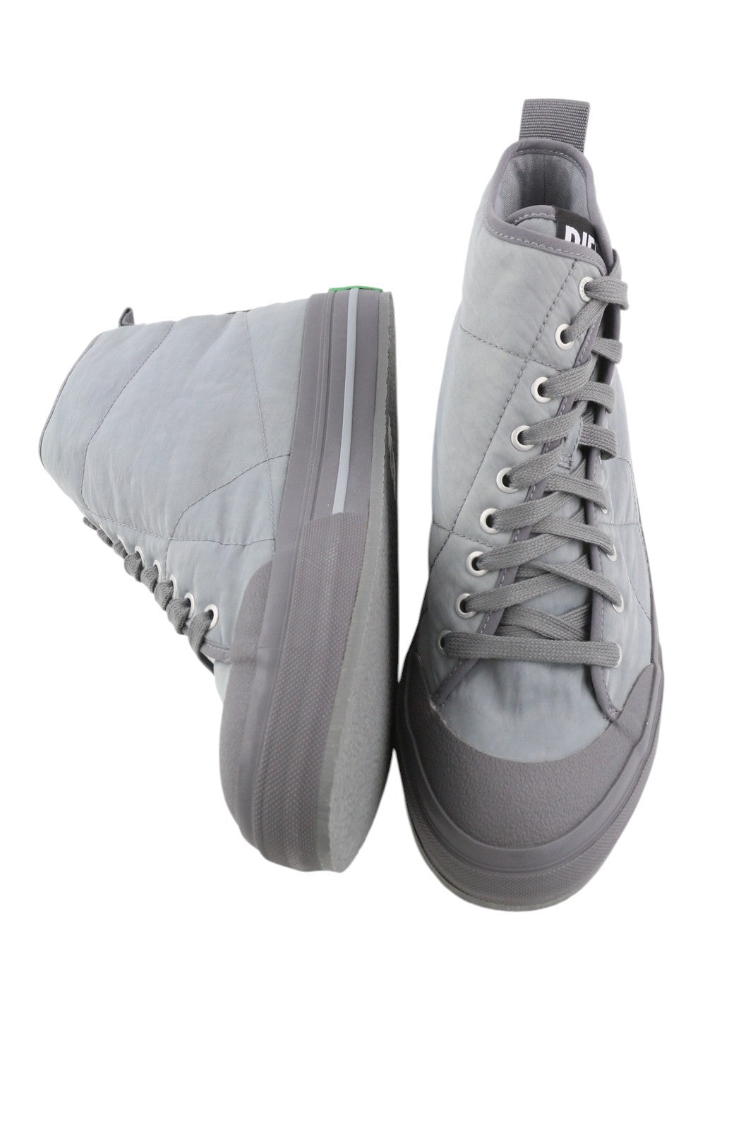 DIESEL S-Muji MC Men Sneakers EU45 Grey High Top Lace Up Almond Toe Logo RRP€180