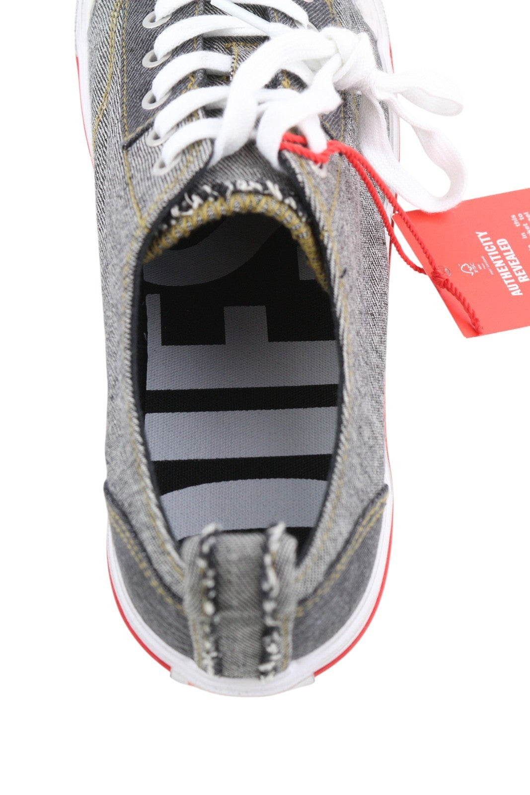 DIESEL S-Athos Low Men Sneakers EU43 Black Denim Lace Up Almond Toe RRP€160