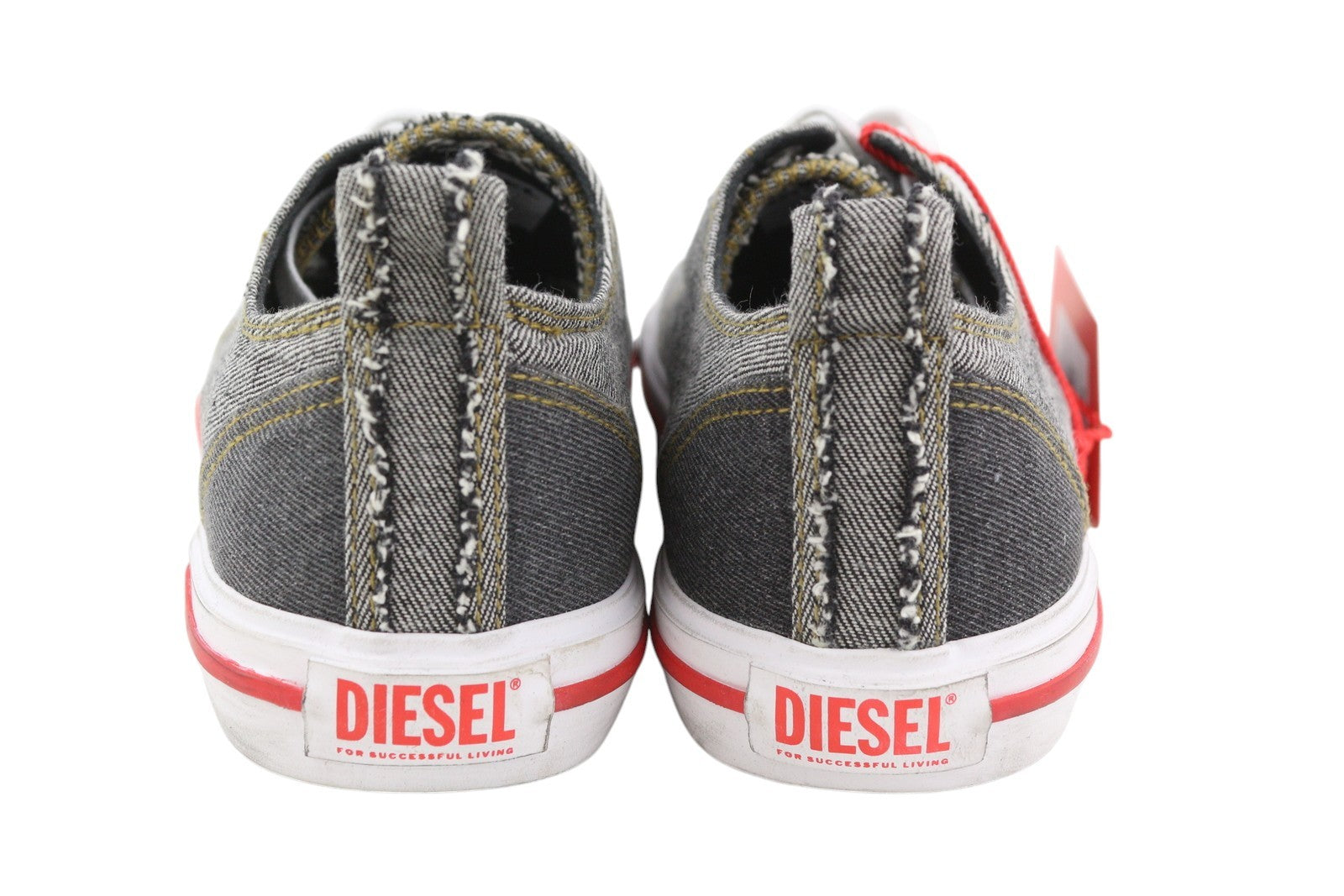 DIESEL S-Athos Low Men Sneakers EU43 Black Denim Lace Up Almond Toe RRP€160