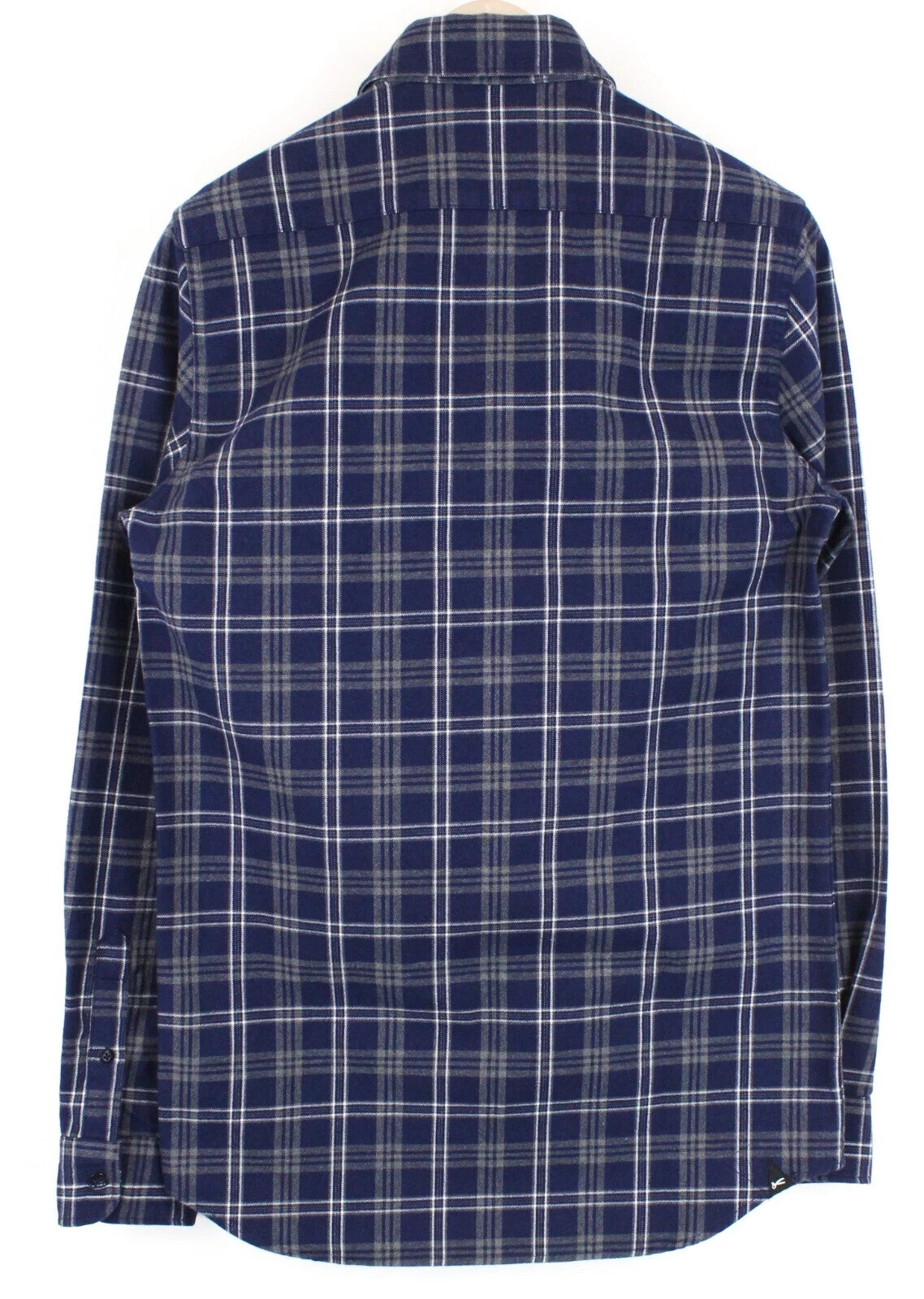 DENHAM Men's Shirt S Blue Flannel Cotton Checked Collared Long Sleeve Style