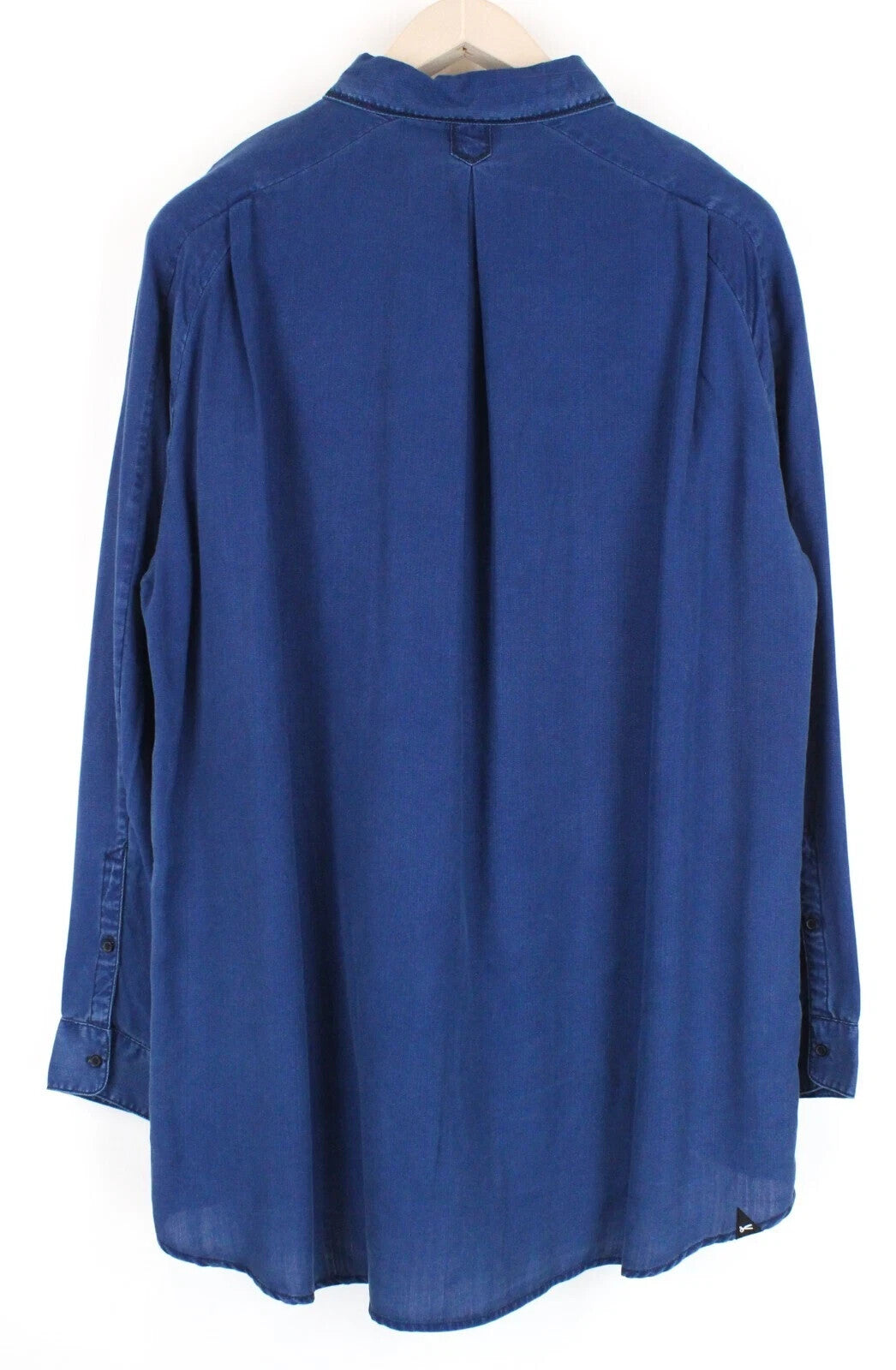 DENHAM Painters Women's Shirt M Blue Lightweight Long Sleeve Button Collared