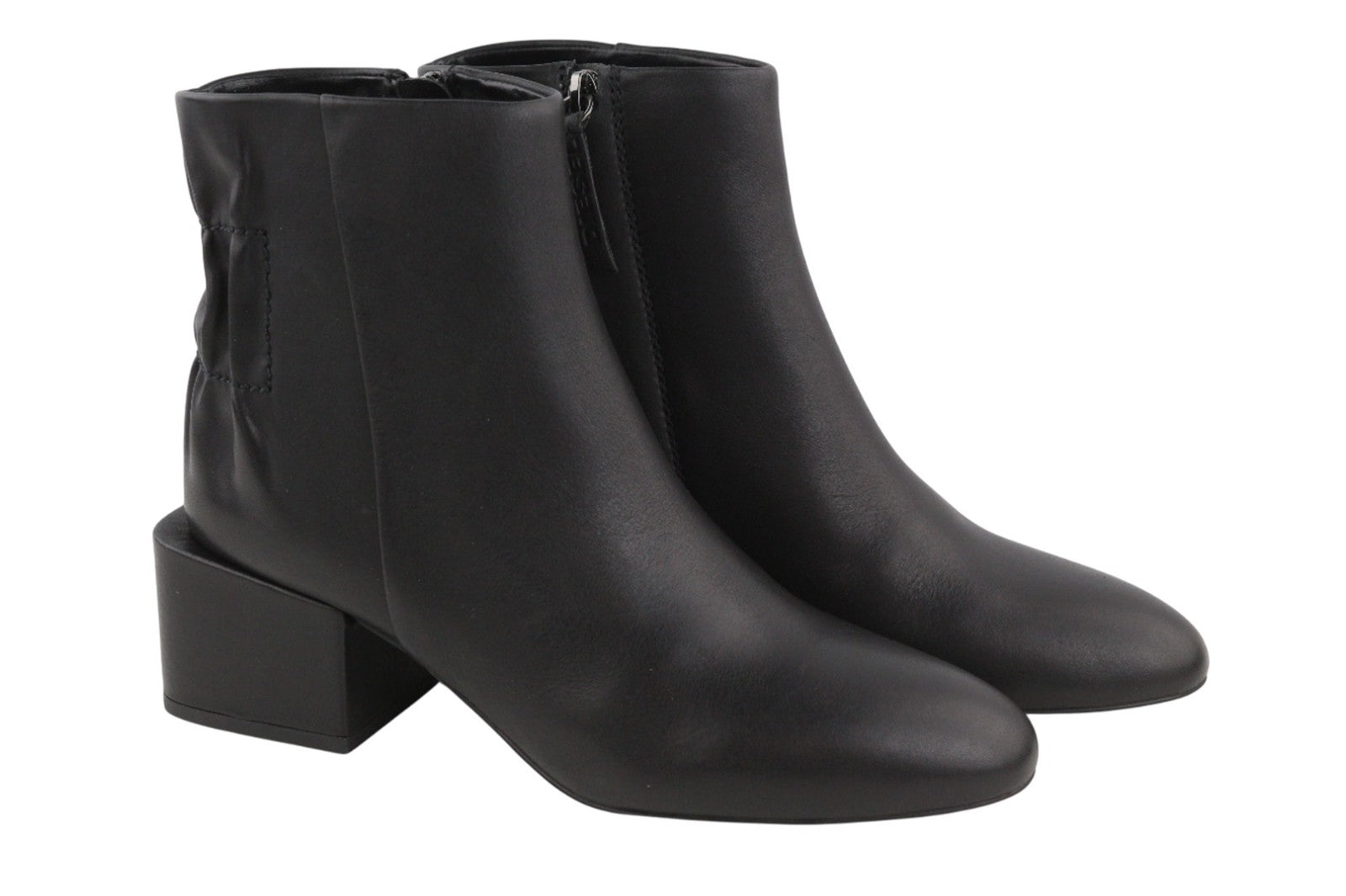 DIESEL Jaynet Mab Womens Boots EU38 UK5.5 Black Leather Heeled Ankle RRP€290