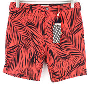 SCOTCH & SODA Thorne Men's Shorts ~W30 S Red Slim  Leaf Print Summer