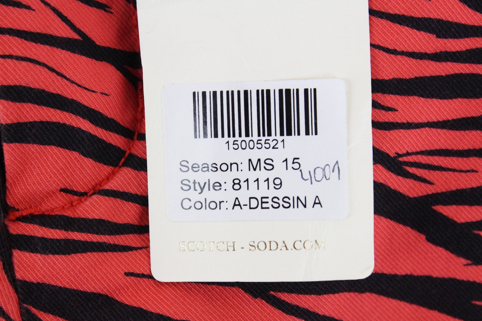 SCOTCH & SODA Thorne Men's Shorts ~W30 S Red Slim  Leaf Print Summer