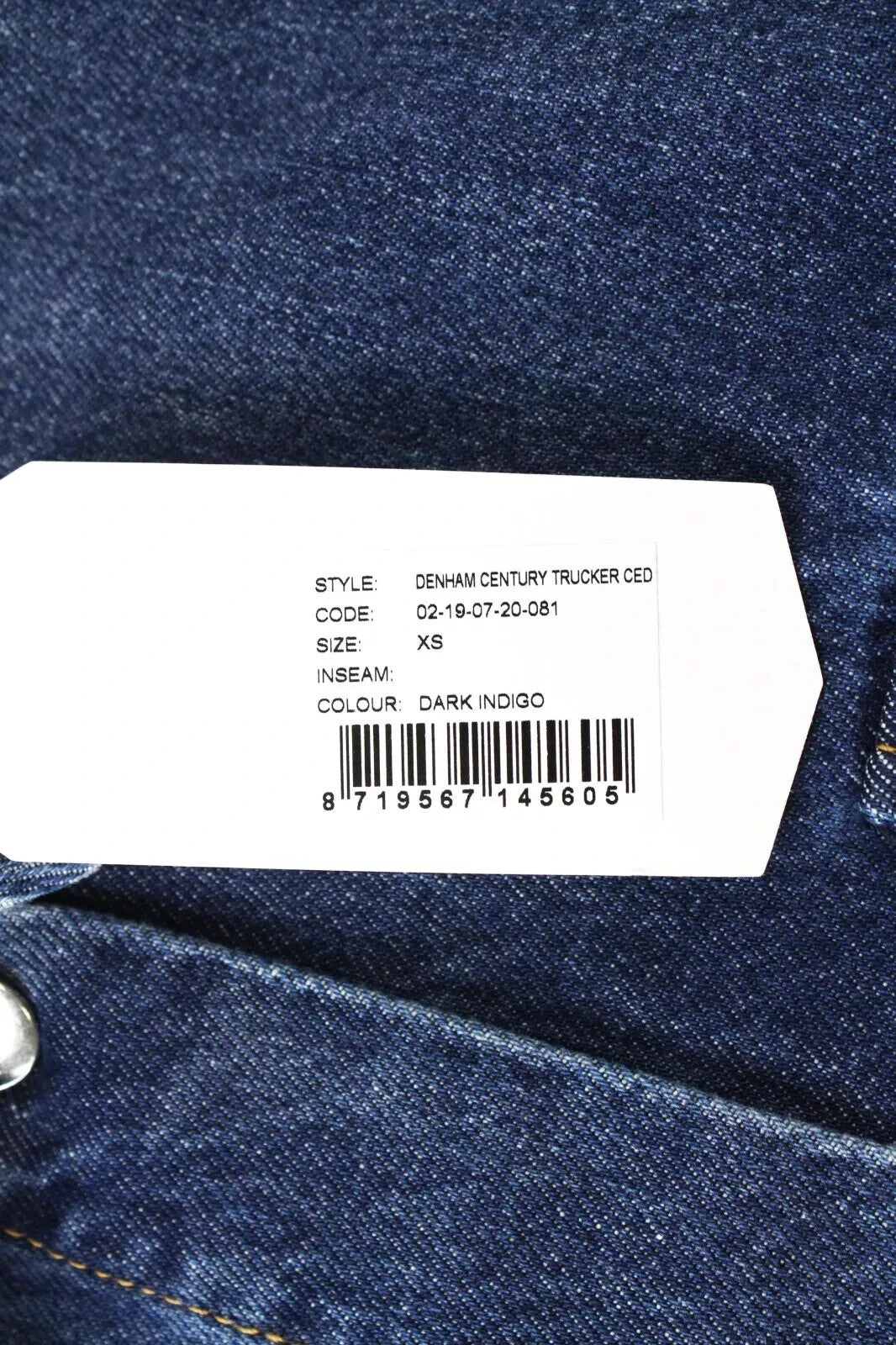 DENHAM Century Trucker Women's Jacket XS Blue Cotton Denim Embroidered Logo