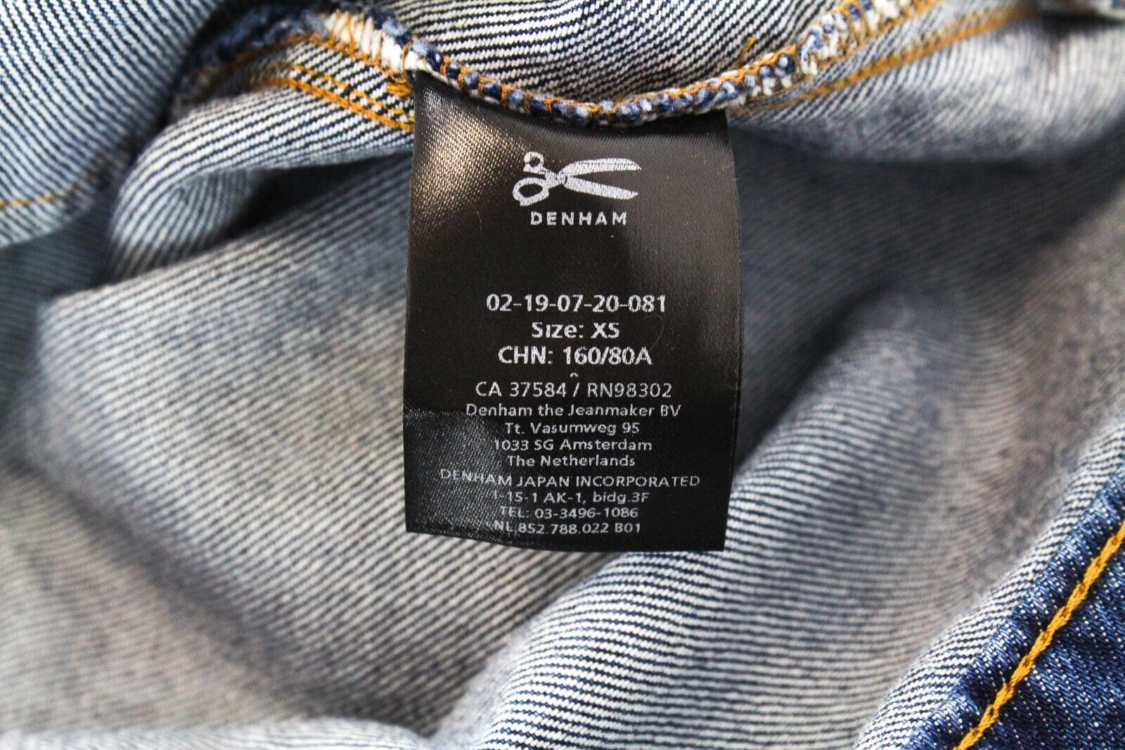 DENHAM Century Trucker Women's Jacket XS Blue Cotton Denim Embroidered Logo