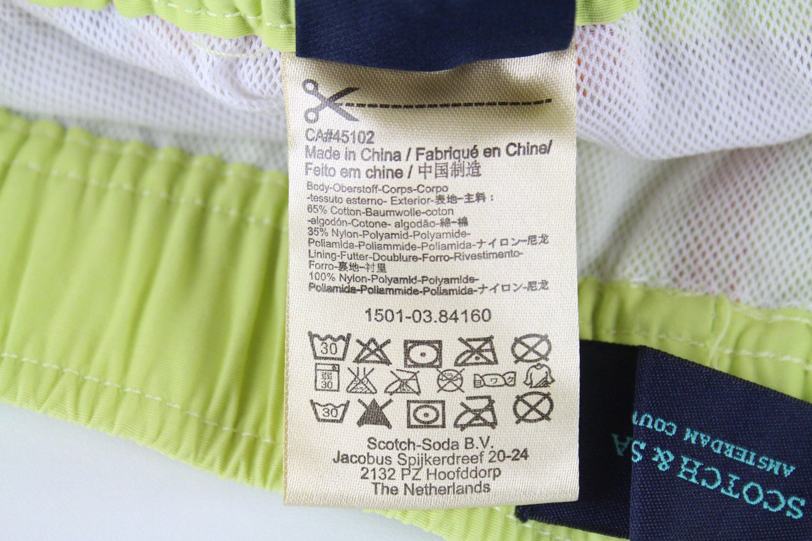 SCOTCH & SODA Ams Couture Men's Swimwear M Orange Cotton Blend Patterned Shorts