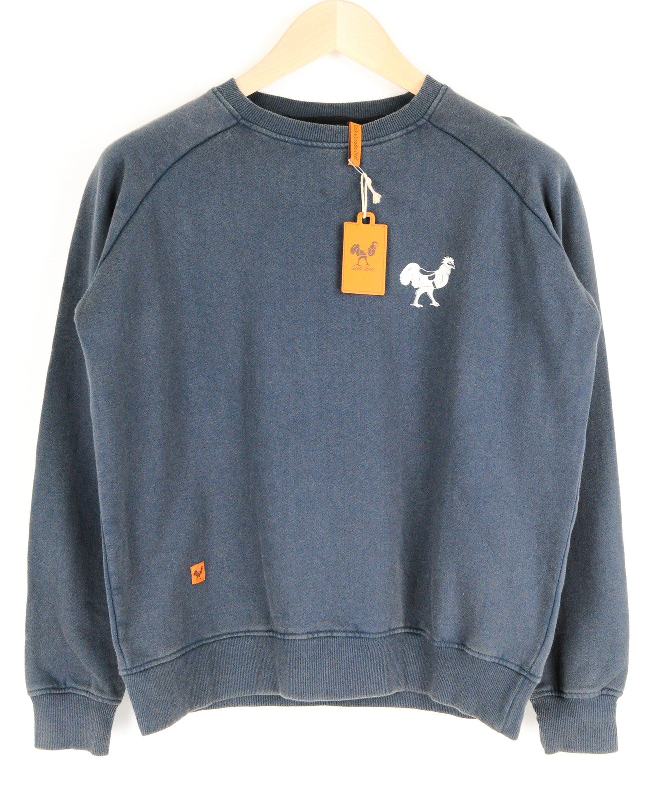 GOOD GENES Navy Sweatshirt S Men's Logo Pullover Pure Cotton Long Sleeve Fit