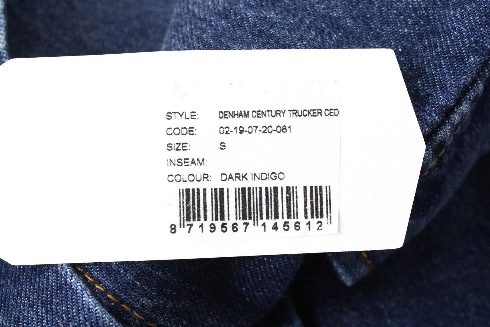 DENHAM Century Trucker Women's Jacket S Pure Cotton Denim Blue Embroidered Logo